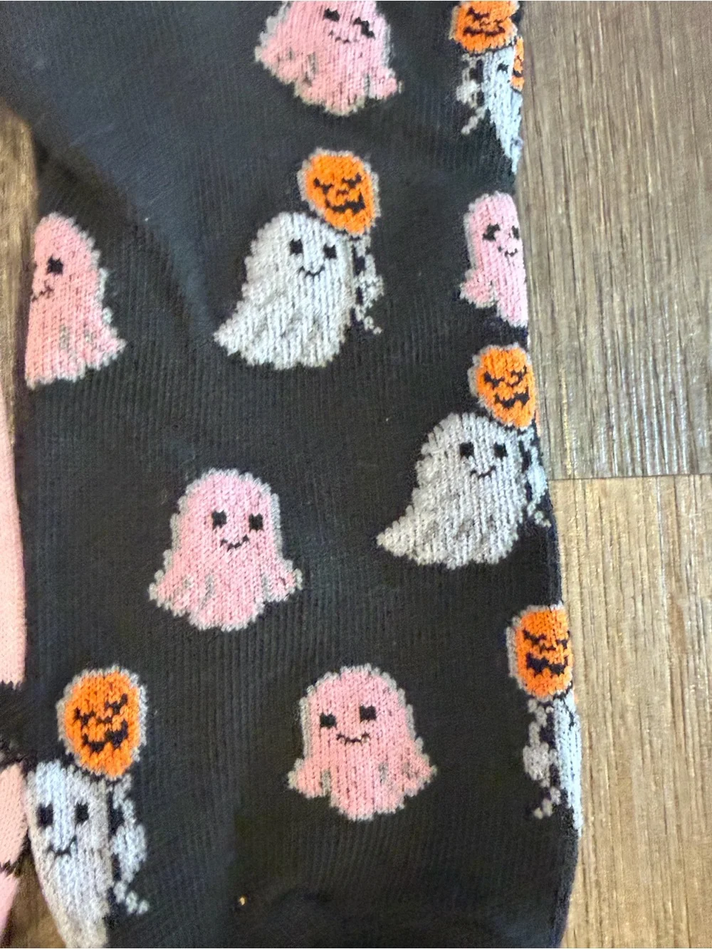 Cute Halloween Cat & Ghost Ankle Socks - Pink & Black
